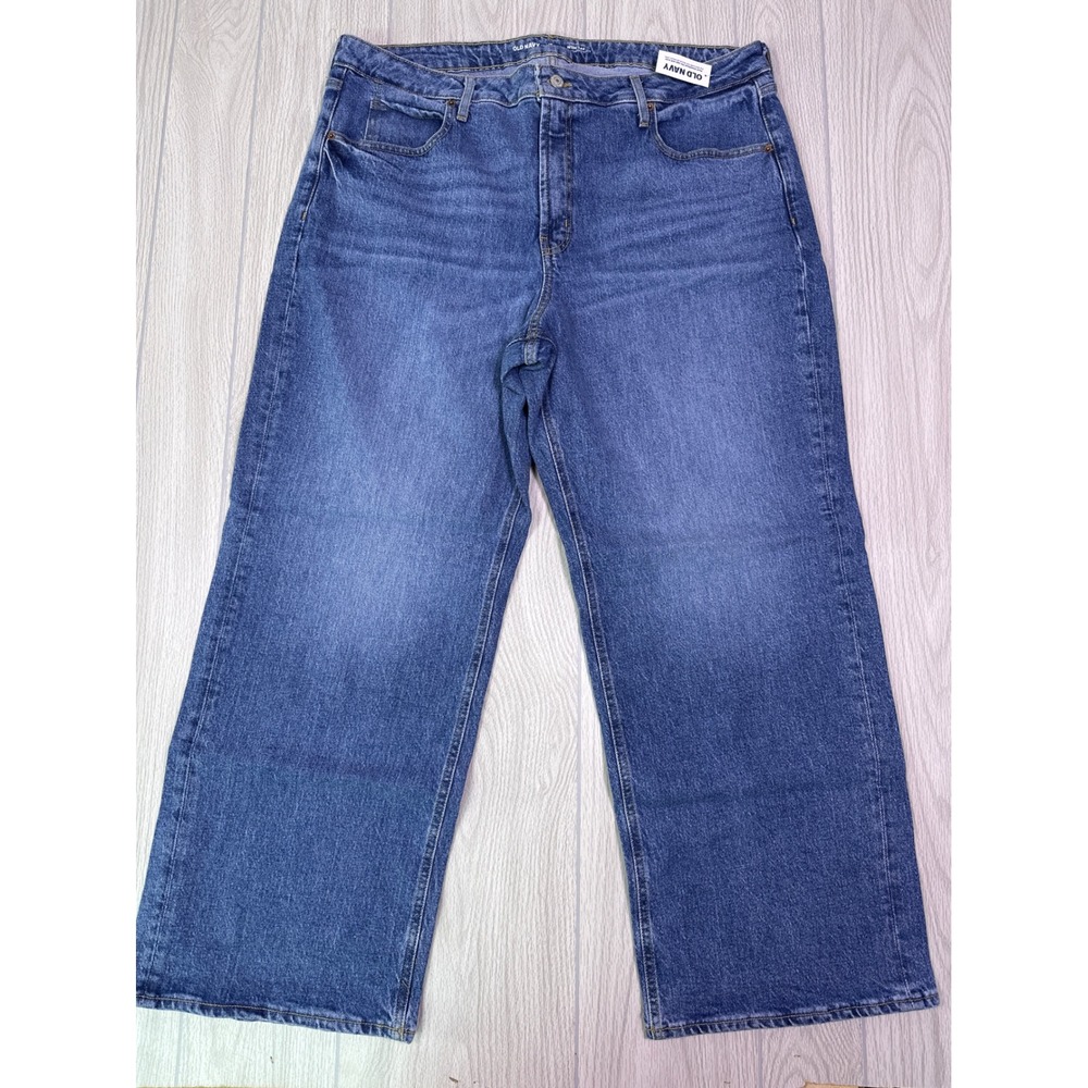 Old‎ Navy Extra High-Rise Wide-Leg Jeans Medium Wash Blue 18 Petite NWT